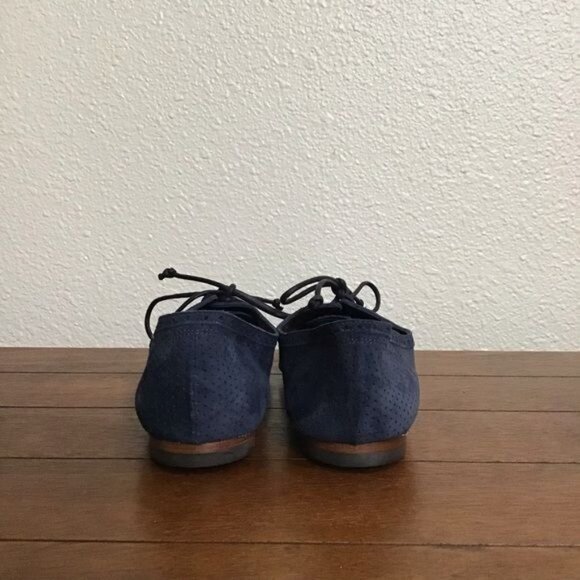 Silvano Sassetti Blue Suede Lace Up Flats Sz 38 US 6 - Picture 8 of 12